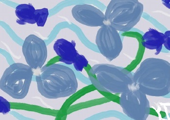 青い花と魚.mini.JPG